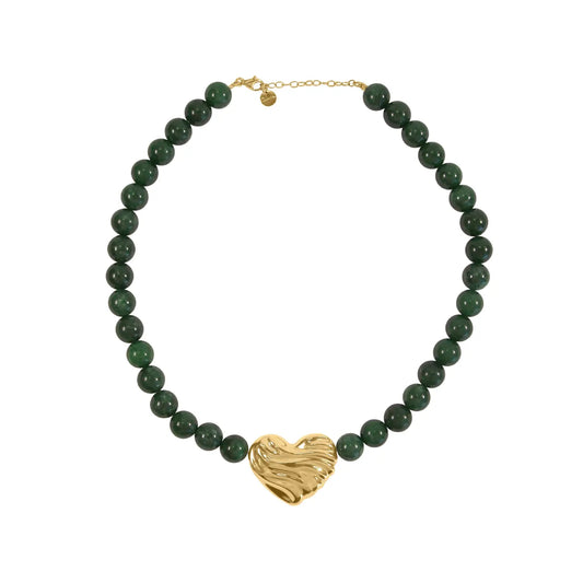 Girocollo Giade Verdi con Cuore - BOLD HEART