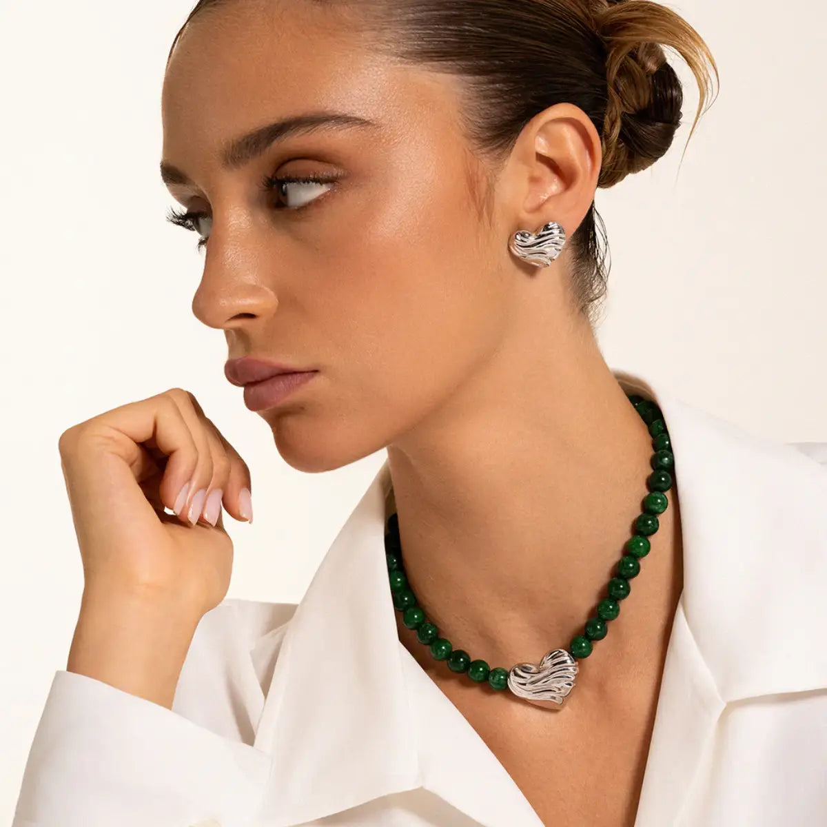 Girocollo Giade Burgundy con Cuore - BOLD HEART