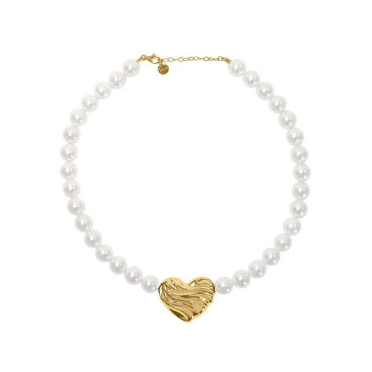 Girocollo Perle con Cuore - BOLD HEART