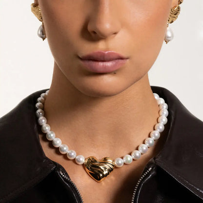 Girocollo Perle con Cuore - BOLD HEART