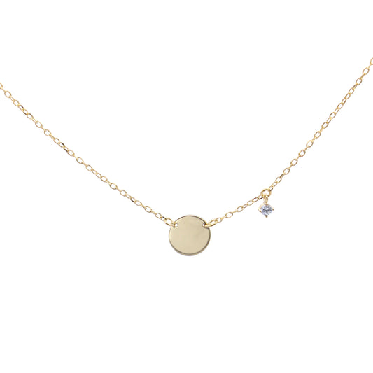 Girocollo con Medaglia e Zircone Bianco - ESSENCE Rue des Mille | GRZ-024 TD AU