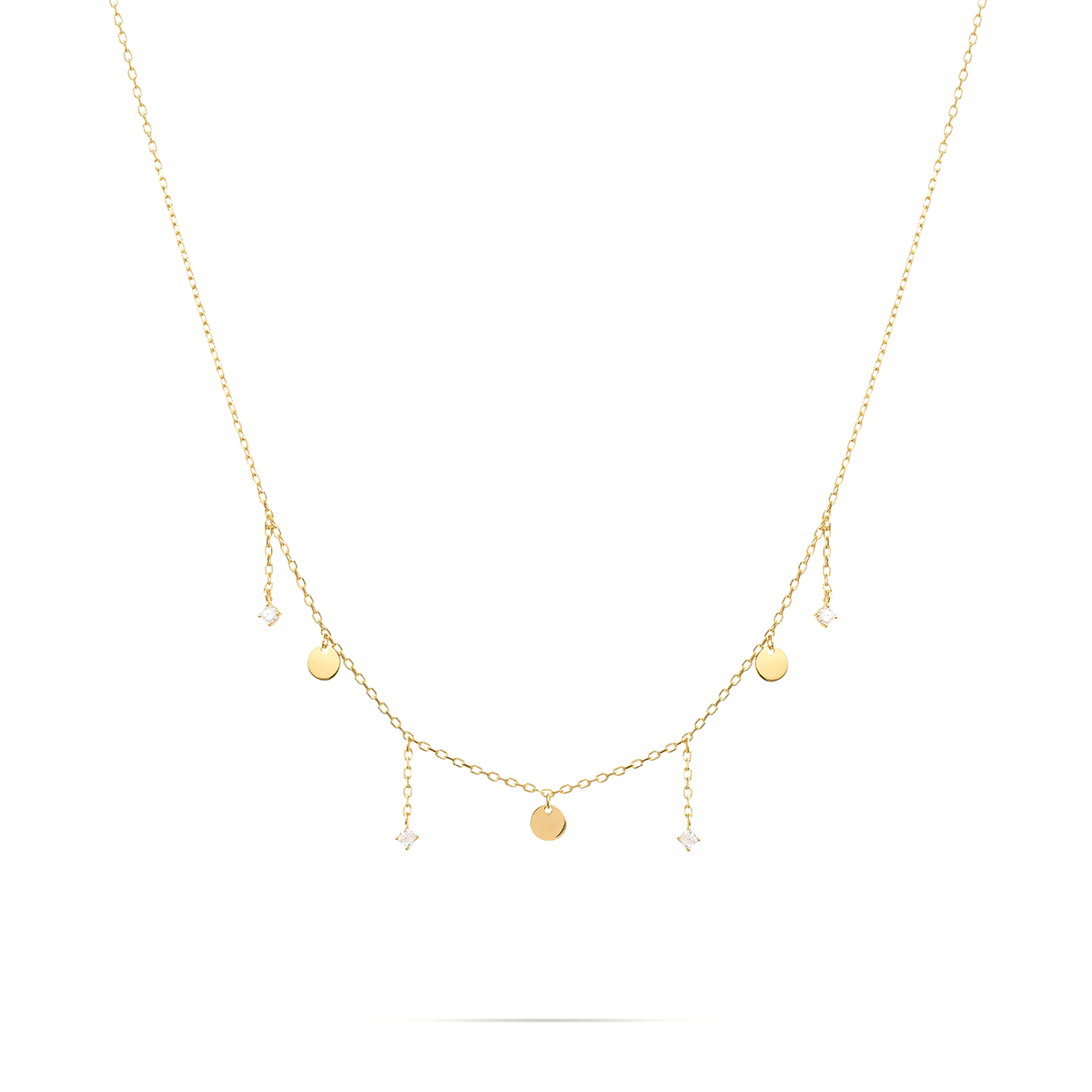 Girocollo con tre medagliette e zirconi pendenti - ESSENCE Rue des Mille