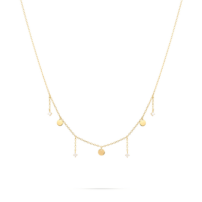 Girocollo con tre medagliette e zirconi pendenti - ESSENCE Rue des Mille