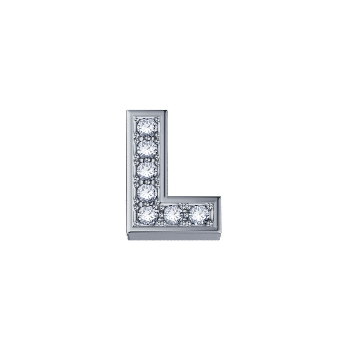 Lettera L ELEMENTS in Oro Bianco e Diamanti | DCHF3319L.001