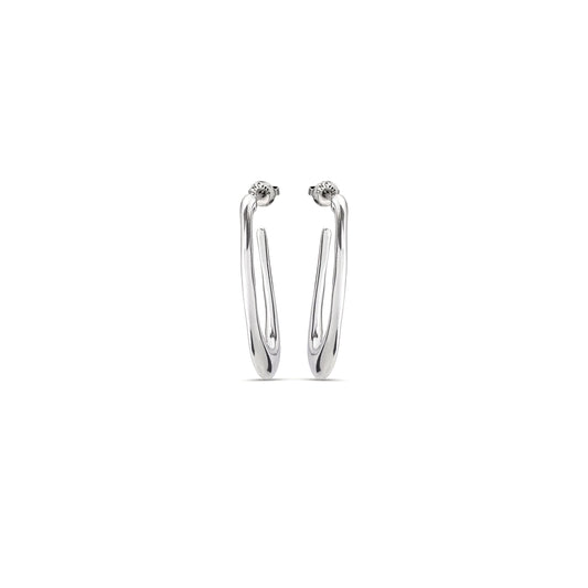 Orecchini a cerchio ovali placcati argento | UNOde50 | PEN0433MTL0000U