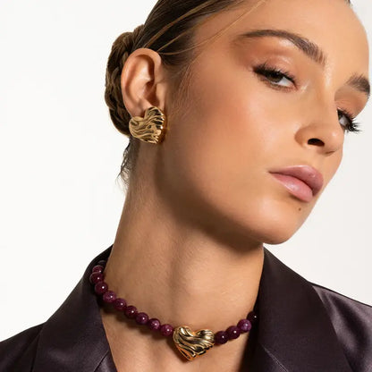 Orecchini a Cuore Grandi - BOLD HEART