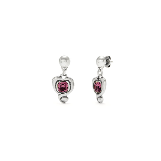 Orecchini a cuore pendente e Cristallo rosa | UNOde50 | PEN0997RSAMTL0U