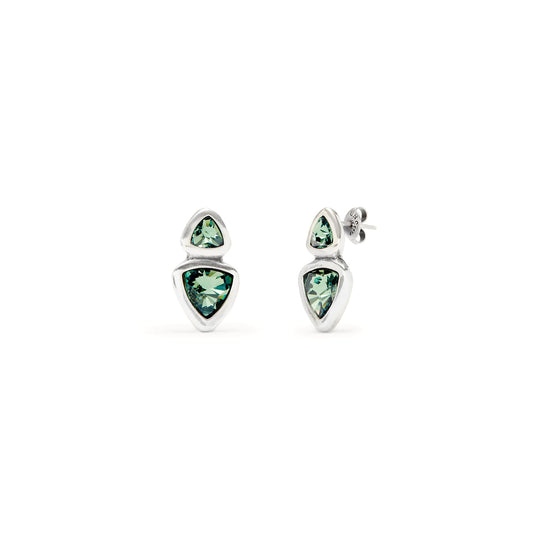 Orecchini argento con due Cristalli verdi | UNOde50 | PEN0982VRDMTL0U