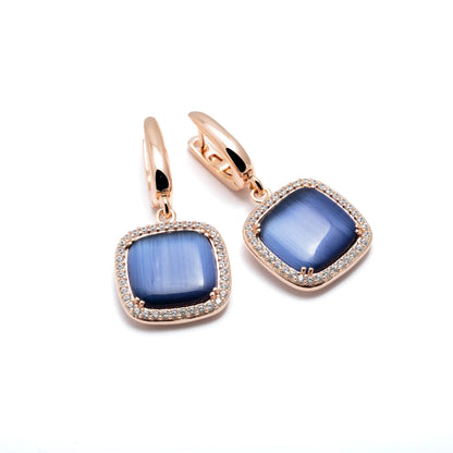 Orecchini Madì in Argento Rosé con Quarzo Blu e Zirconi | 3907400