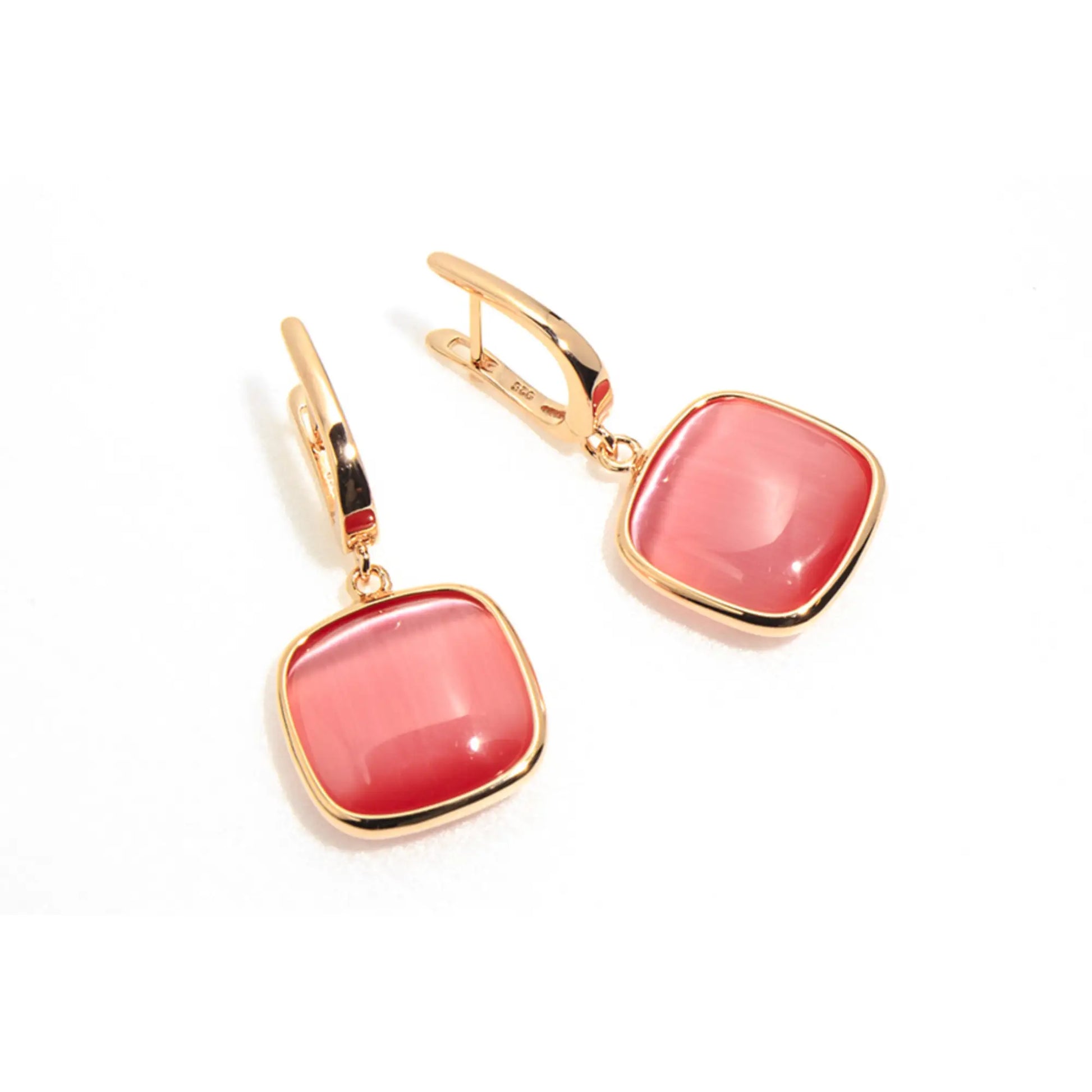 Orecchini Madì in Argento Rosé con Quarzo Idrotermale Rosso | 3879200