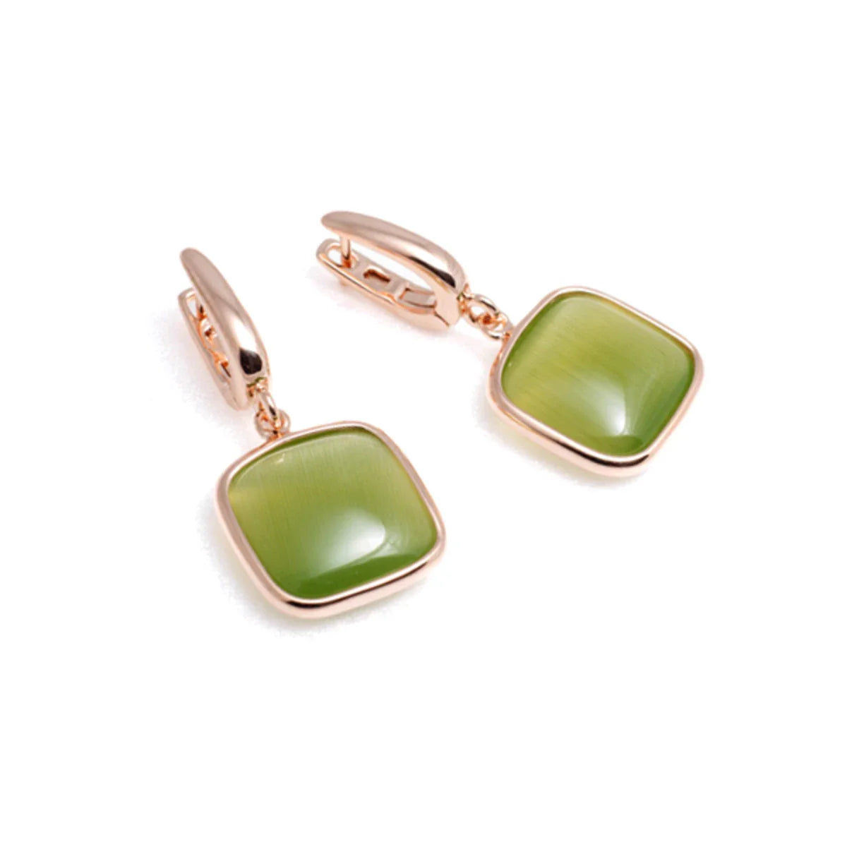 Orecchini Madì in Argento Rosé con Quarzo Idrotermale Verde Oliva | 3906000