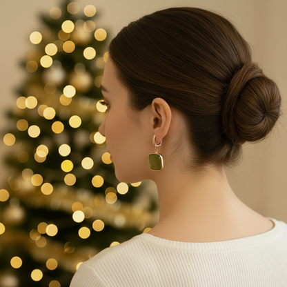 Orecchini Argento Rosé Quarzo Verde Oliva 3906000