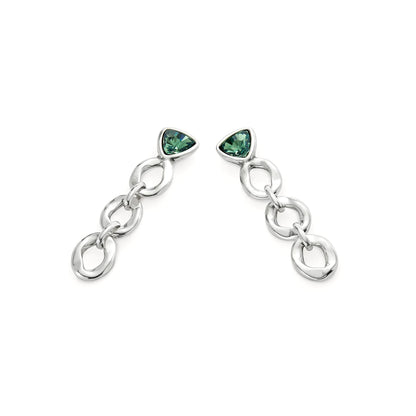 Orecchini lunghi con Cristallo verde