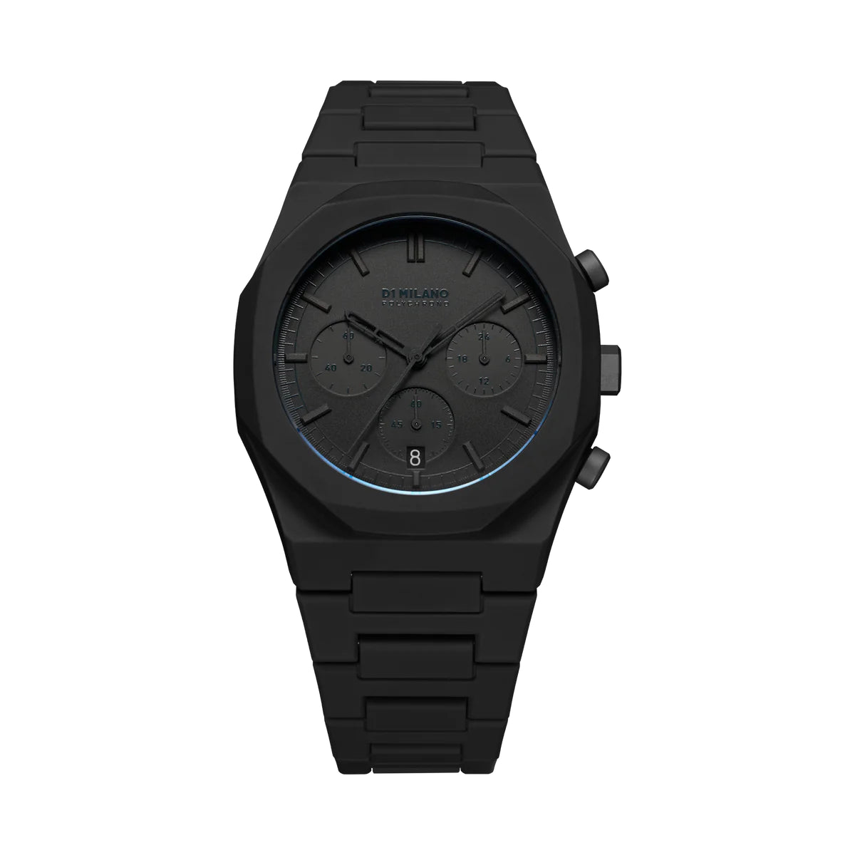 Orologio cronografo D1 Milano in policarbonato totalmente nero | Polycarbon Shadow Chrono | D1-PHBJSH