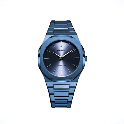 Orologio D1 Milano Ultra Thin Midnight in acciaio inossidabile sabbiato blu. Cassa da 40 mm e quadrante blu | D1-UTBJ21