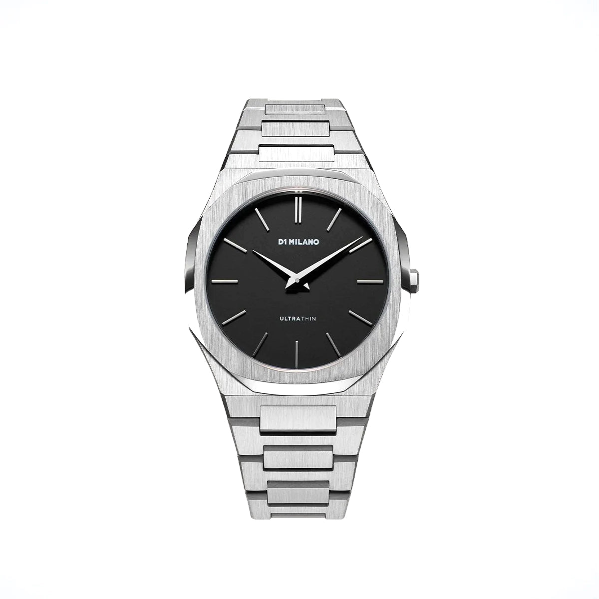 Orologio D1 Milano Ultra RE-SILVER in acciaio. Cassa da 40 mm, quadrante nero e cinturino in acciaio. | D1-UTBJ40