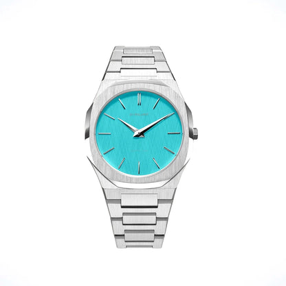 Orologio D1 Milano Ultra Thin Tiffany in acciaio. Cassa da 38 mm, quadrante color tiffany e cinturino in acciaio. | D1-UTBU08