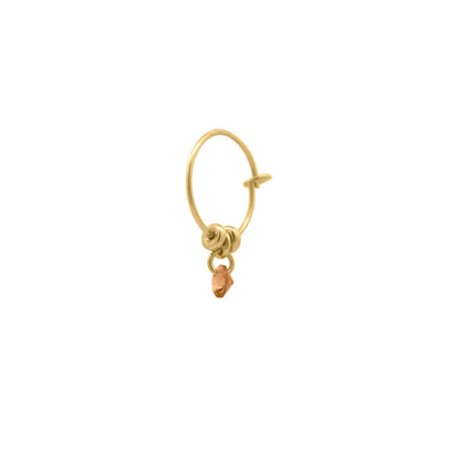 Piercing sottile con zircone nudo marrone e piccole pepite dorate - GIPSY CHIC Rue des Mille