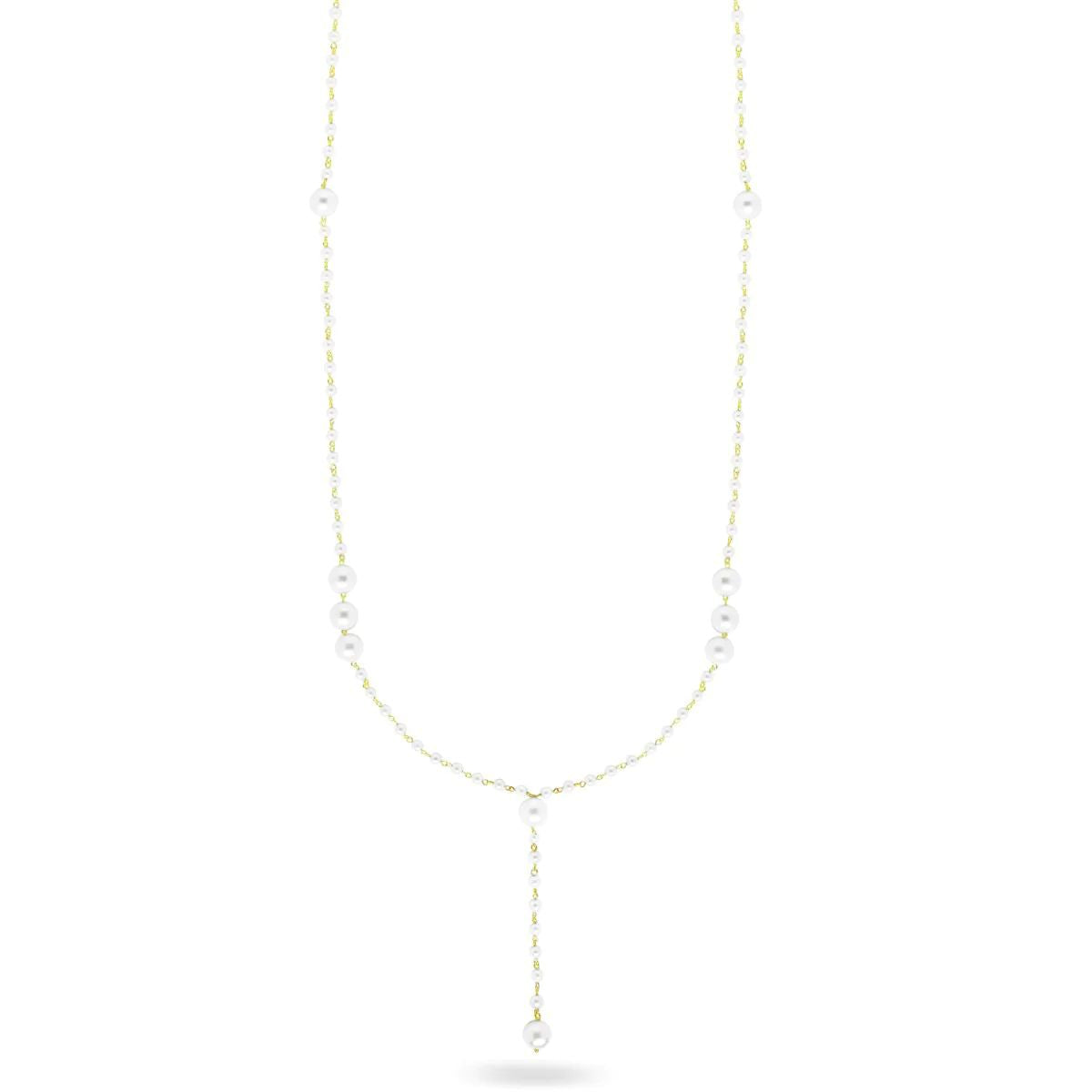 Collana lunga con Tris di Perle - WHITESIDE Rue des Mille | CL-019 M2 AU