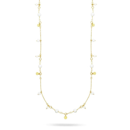 Collana lunga Perle Pendenti e Medagliette - WHITESIDE Rue des Mille | CL-019 M4 AU