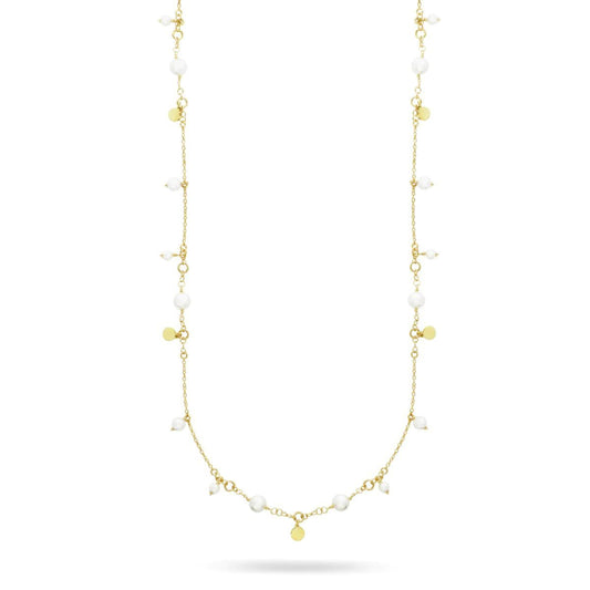 Collana lunga Perle Pendenti e Medagliette - WHITESIDE Rue des Mille | CL-019 M4 AU
