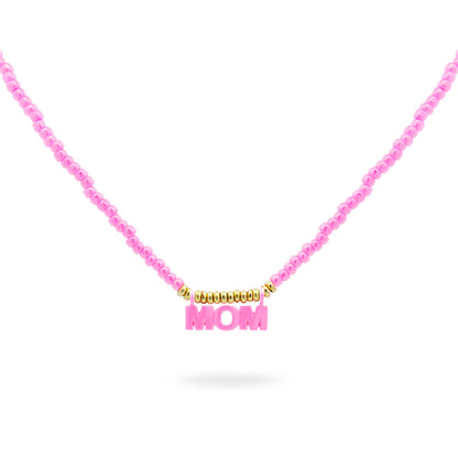 Girocollo MOM con Perline Rosa | Festa della Mamma Rue des Mille