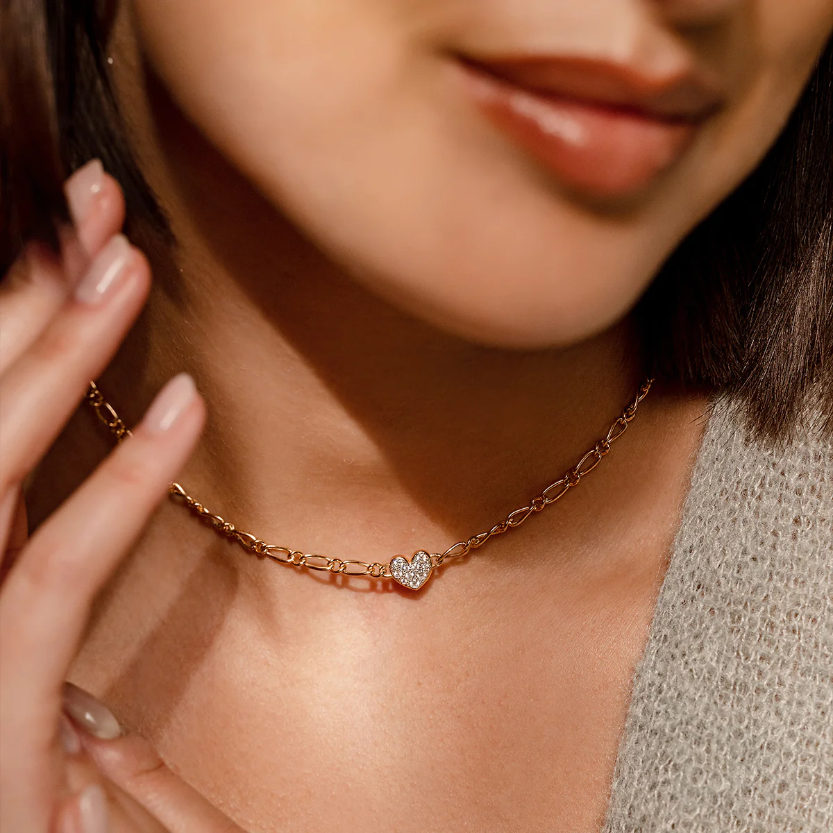 Girocollo catena cheval e Cuore Piccolo - SHAPES