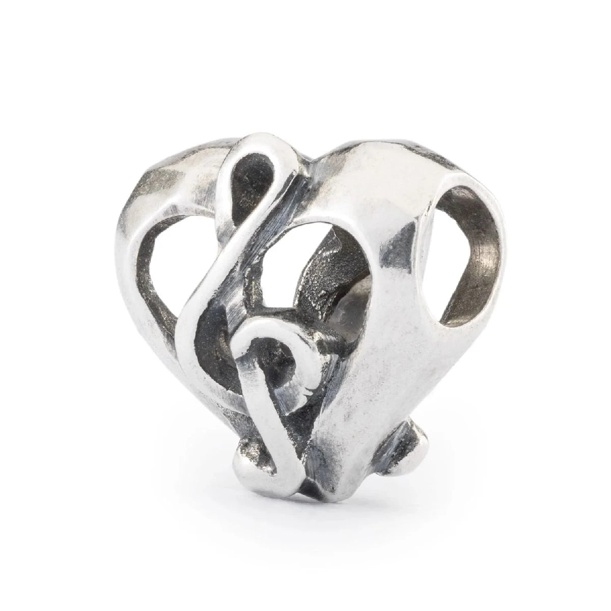 Canzone d'Amore Trollbeads | Beads a forma di cuore con una chiave di violino al centro | TAGBE-10267