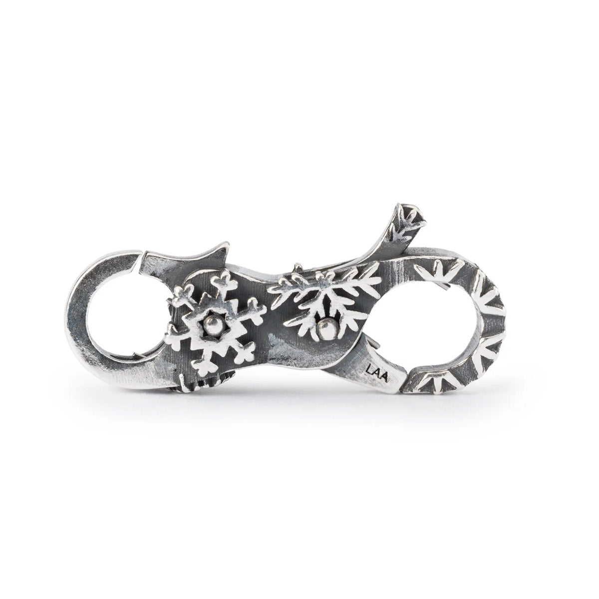 Chiusura Fiocchi di Neve Trollbeads | Chiusura in argento 925 con fiocchi di neve realizzati a mano | TAGLO-00110