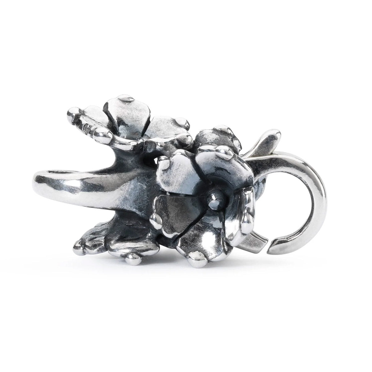 Chiusura Gelsomino Trollbeads | Chiusura in argento con fiori di gelsomino realizzati a mano | TAGLO-00047