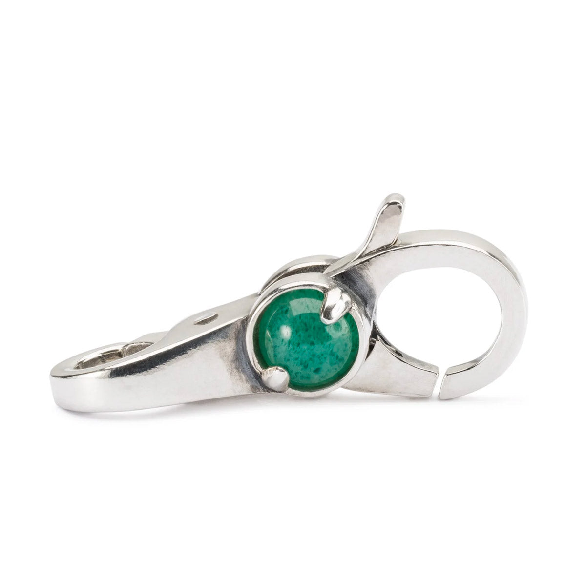 Chiusura Portafortuna Trollbeads | Chiusura in argento con avventurina verde e pietra di luna sull'altro lato | TAGLO-00081