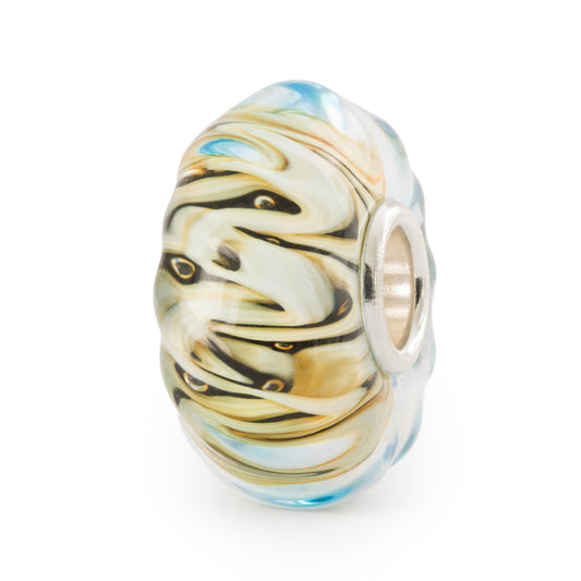 Laguna Trollbeads | Beads in vetro realizzato con i colori celeste, nero e marrone | TGLBE-20419