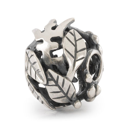 Longevity Foglie Trollbeads | Beads in argento a sfera con foglie realizzate a mano | TAGBE-60012