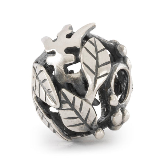 Longevity Foglie Trollbeads | Beads in argento a sfera con foglie realizzate a mano | TAGBE-60012