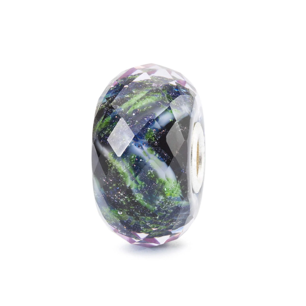Luce del Nord Trollbeads | Beads in Vetro Sfaccettato composto dai colori Blu, Nero e Verde | TGLBE-30036