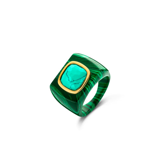 12255MA - Anello in Malachite e Turchese TI SENTO-Milano 