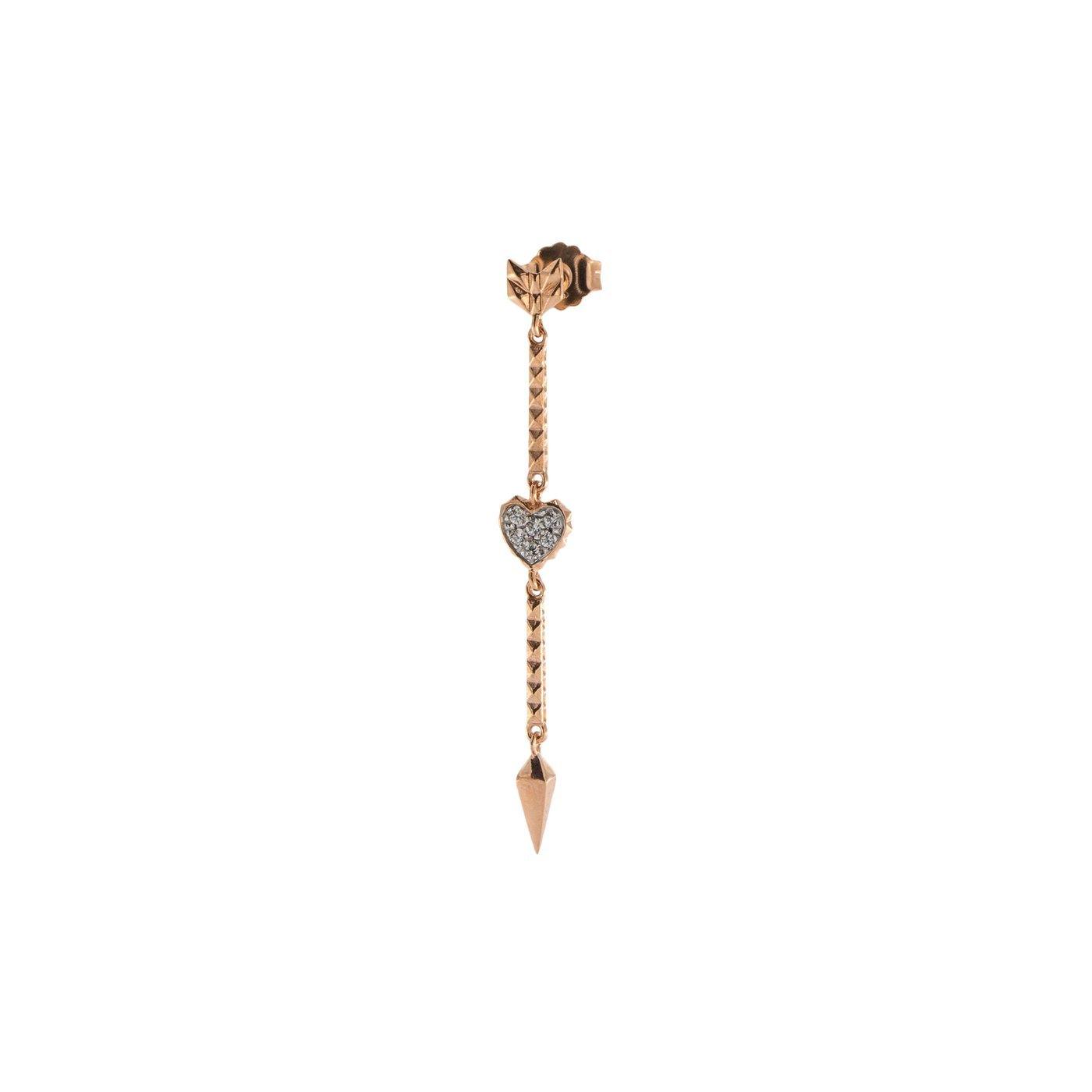Mono-orecchino pendente freccia e cuore | Rue des Mille |  ORZ-FRE LAN - FdM Easy