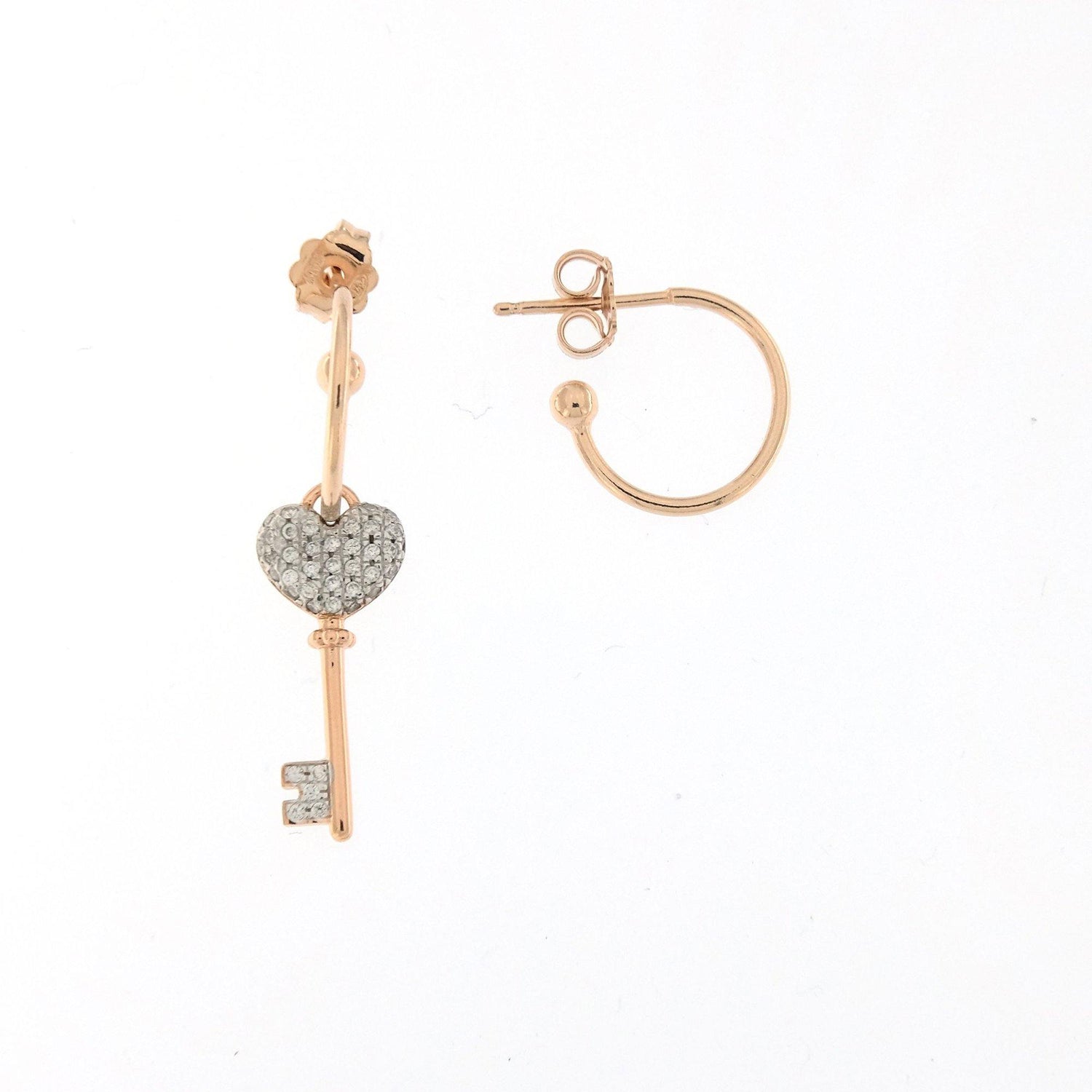 Orecchino Chiave zirconi | Rue des Mille | ORZ-MONO CHIAVE - FdM Easy