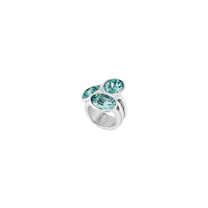 UNOde50 - Anello Trilogy con Swarovski celesti, ANI0591AZUMTL0L