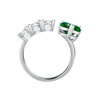 Anello con Cuore verde