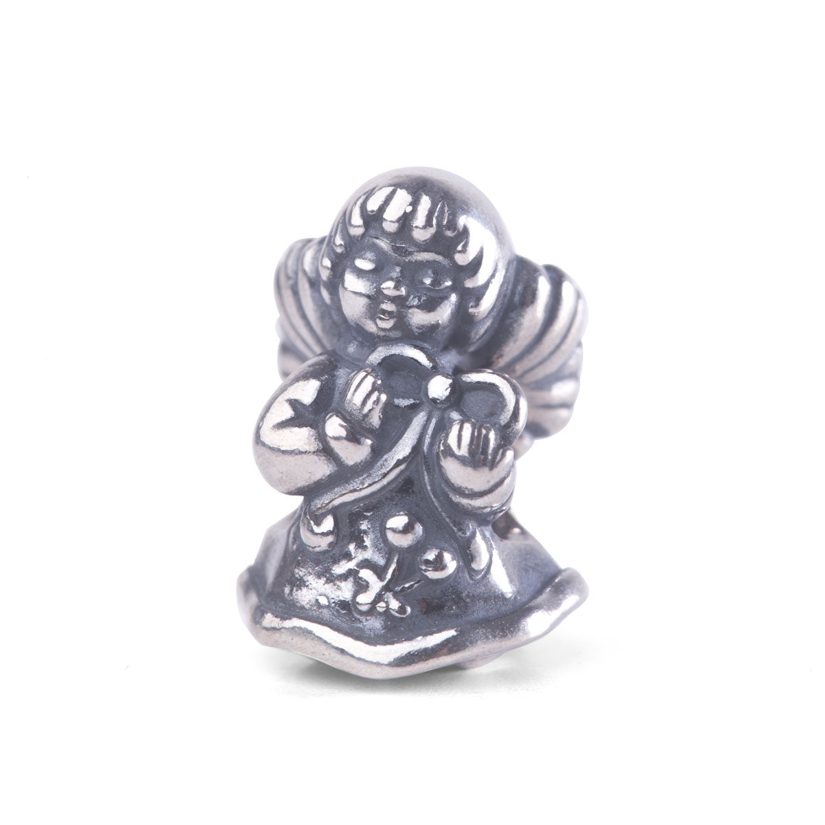 Angelo dei Desideri THUN by Trollbeads | Beads in argento 925 a forma di Angioletto che rege un fiocco grande | TAGBE-30168