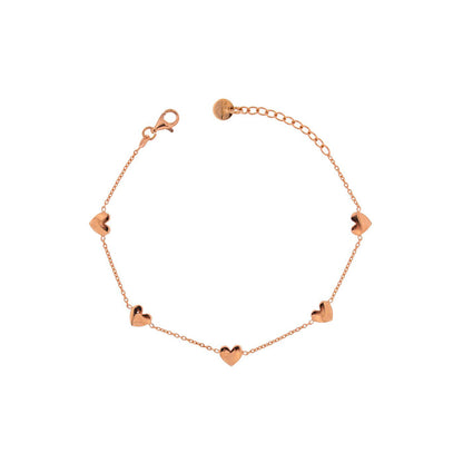 Rue des Mille - Bracciale in argento con 5 cuori lisci, BR-CAT 5CUO