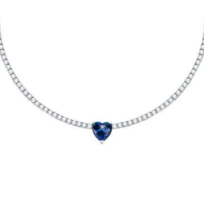 Collana Tennis CUORE blu