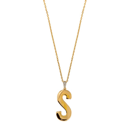 Collana con INIZIALE elettroformata Gialla