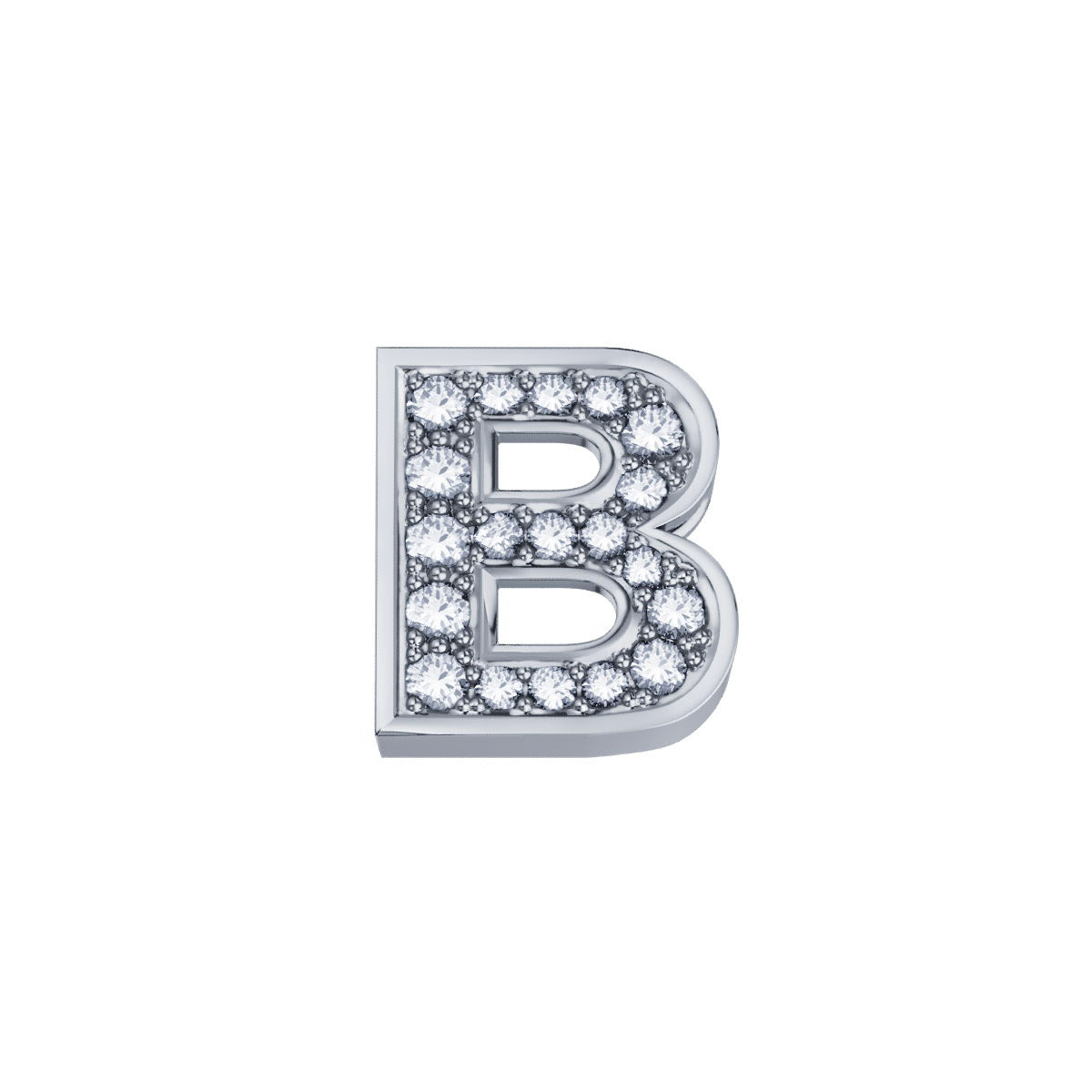Lettera B ELEMENTS in Oro Bianco e Diamanti | DCHF3319B.003