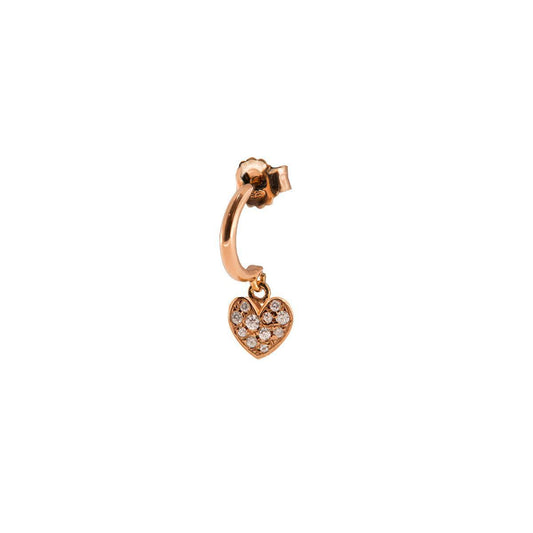 Rue des Mille - Mono Orecchino MINI-HOOP Cuore Argento, ORZ-CERC CUO