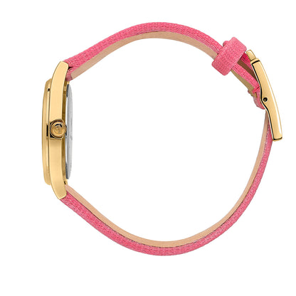 Orologio dorato Cinturino rosa EVERYDAY