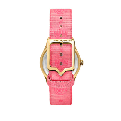 Orologio dorato Cinturino rosa EVERYDAY