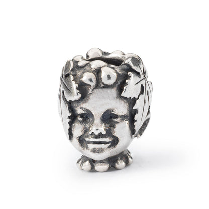 Bacco Trollbeads ﻿è un beads in argento che raffigura il Dio Bacco, Dio del vino e della vendemmia.
