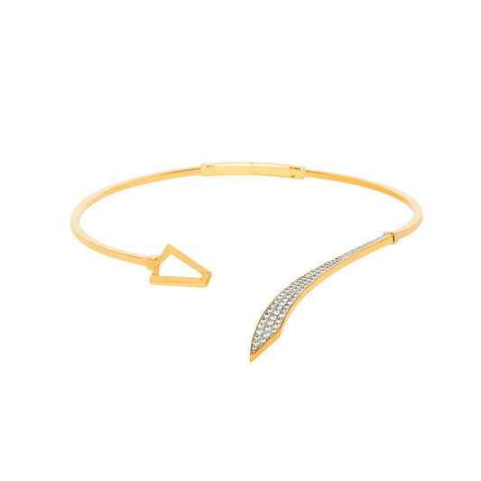 ROSIE GOLD è la collana rigida placcata in oro giallo e pavé di zirconi disegnata da Valentina Ferragni.